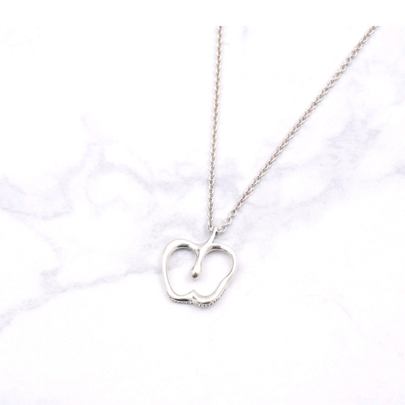 Tiffany & Co. Elsa Peretti Apple Necklace Sterling Silver 925 With Box And Pouch - Picture 3 of 10
